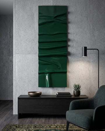Jade Cast - Handcrafted Sculptural Wall Art | Emerald Wave Panel