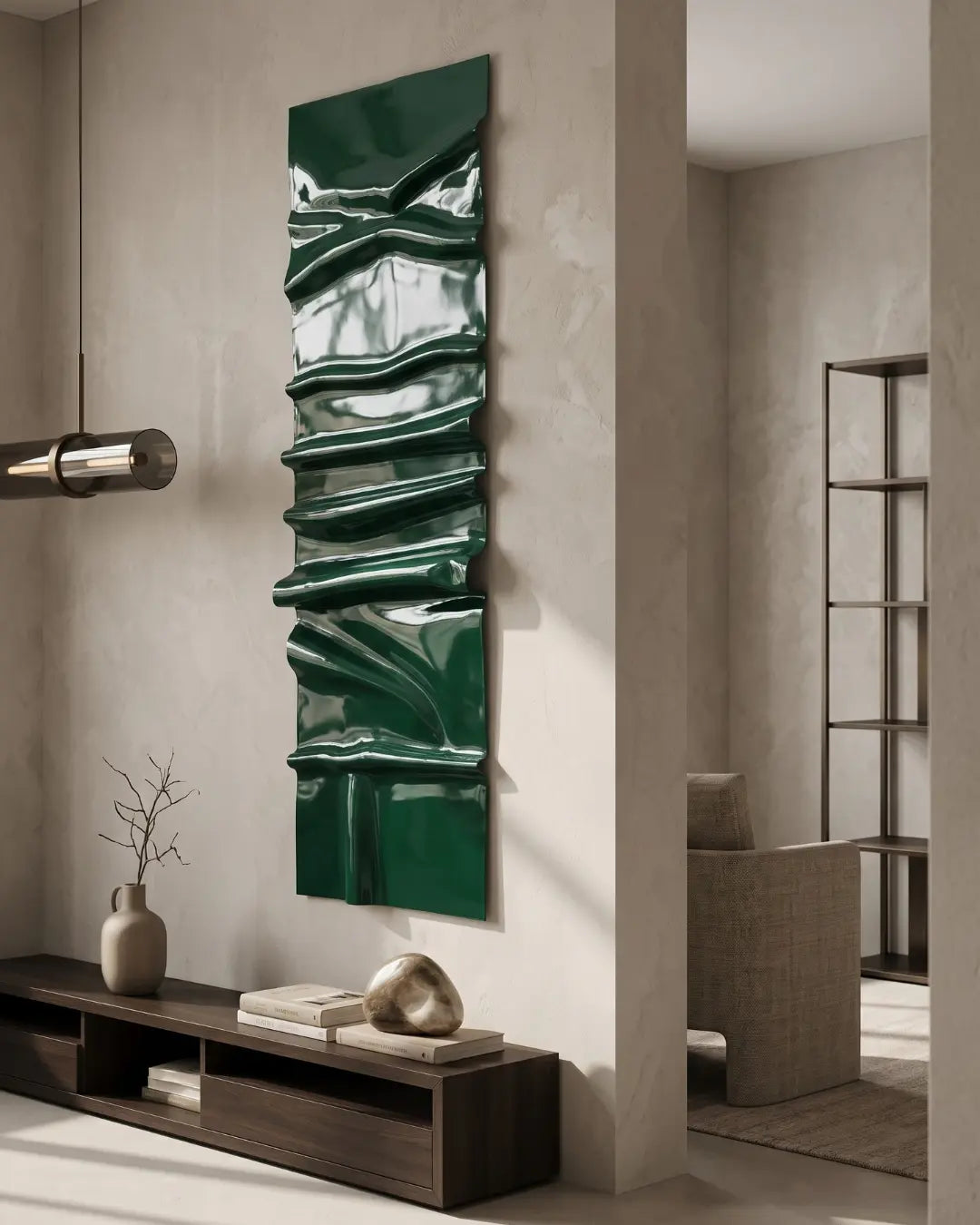 Wine Cast - Handcrafted Sculptural Wall Art | Deep Plum Wave Panel